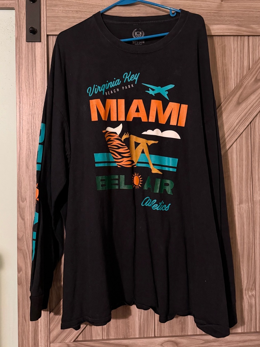 Bel air Miami Black Long-Sleeve Graphic Shirt